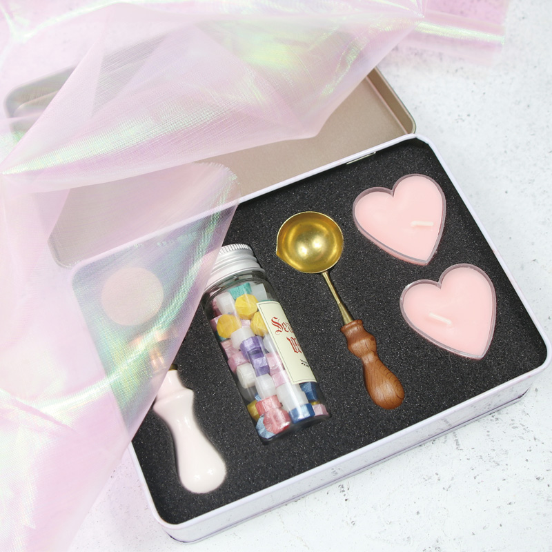 马卡龙铁盒印章头蜡粒...